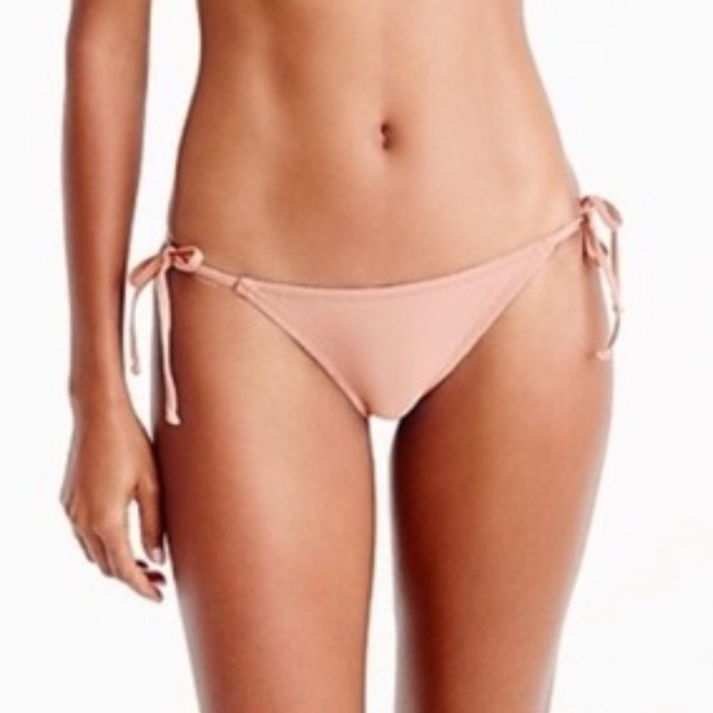 NWT J. Crew Side Tie Hipster String Bikini in Pale Pink